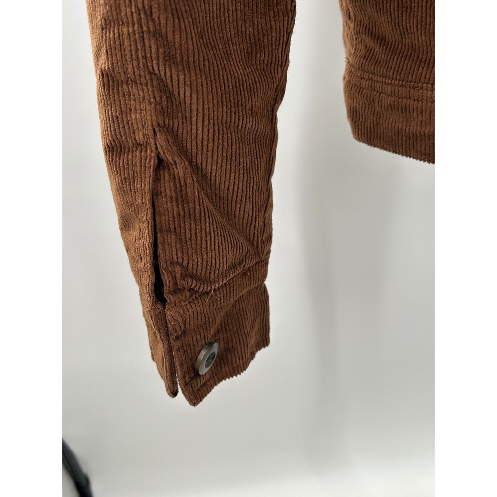 Mutual Weave Sherpa Lined Corduroy Trucker Jacket Brown Western Workwear S - Picture 5 of 15